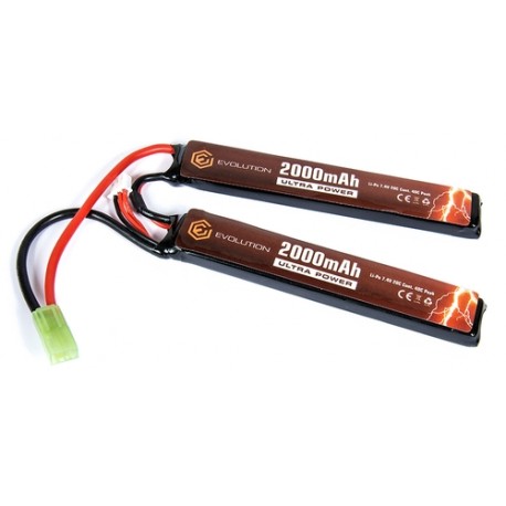 EVOLUTION LI-PO ULTRA POWER 7.4V 2000MAH 20C - 40C PEAK (2 X MM 10.2X21X126)